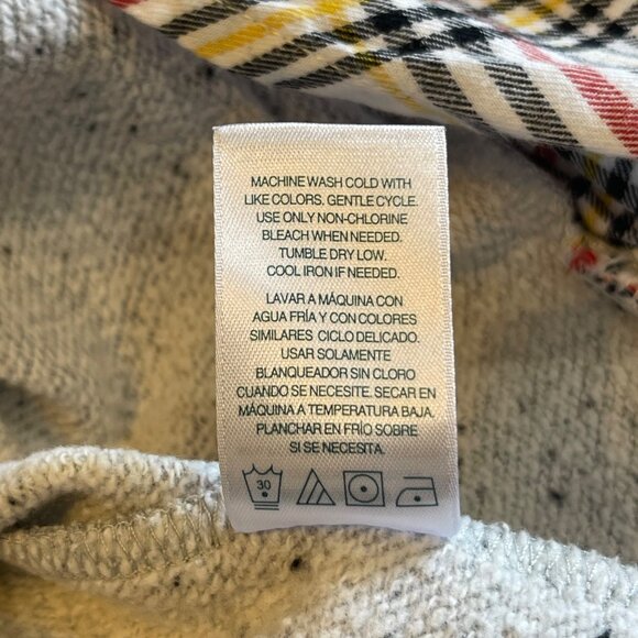 IZOD Women's Long Sleeve Tie-Front 2-Fer Sweatshirt Plaid Underlay Size XXL - Picture 6 of 10